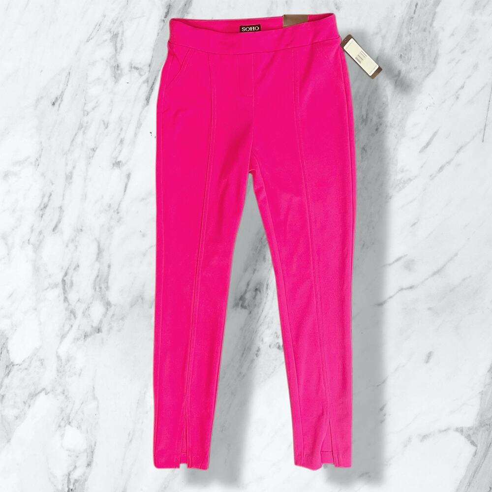 NWT SOHO Apparel Ltd. Women Pull On Pink Slim Skinny Dress Pants S